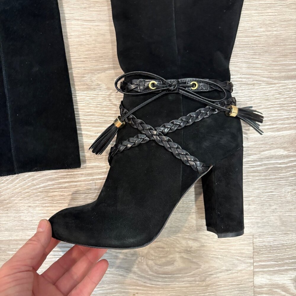 Louise et Cie Black Suede High Knee - Boots sz US 7.5 - Picture 3 of 11